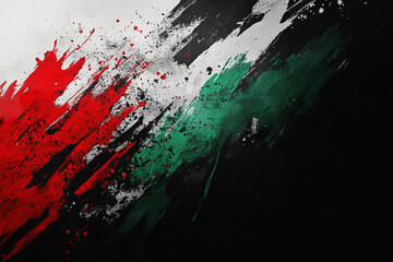Abstract Background Featuring Palestinian Flag Colors in Black, Green, and Red, Dark and moody