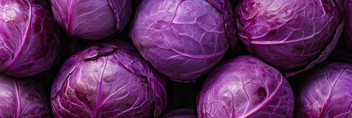 Obraz premium These vibrant purple cabbages are perfect for a variety of salads, garnishes, and nutritious healthy meals