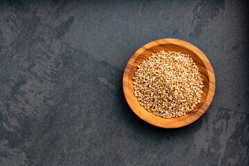 Amaranthus - Bowl full of amaranth seed pops.