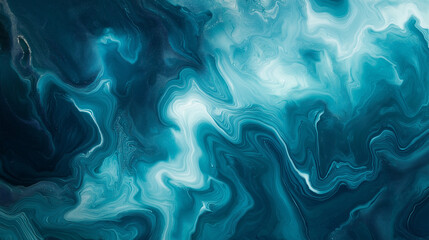 Obraz premium Marbled paper background in deep oceanic tones