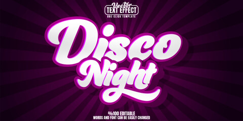 Disco editable text effect, customizable night and dance 3d font style