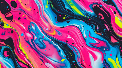 Neon-inspired marbled paper background