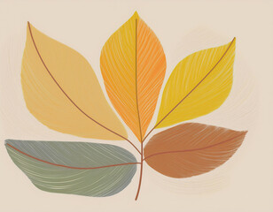 Obraz premium Abstract Leaf Impression in Varying Autumn Shades