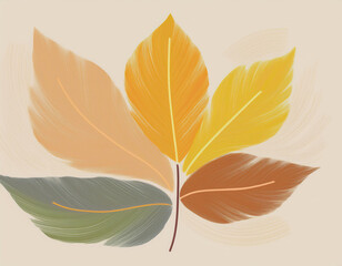 Obraz premium Abstract Leaf Impression in Varying Autumn Shades