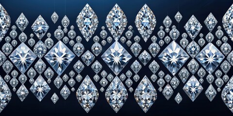 Fototapeta premium Vertical diamonds of different sizes arranged in a visually striking pattern, geometric, abstract, shapes, design