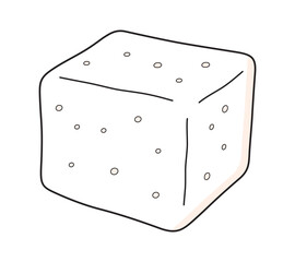 Tofu soy bean curd isolated vector illustration