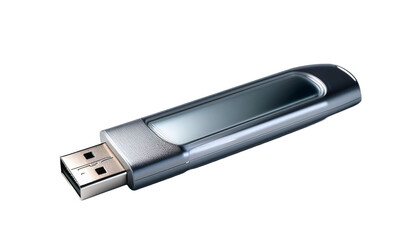 Close-Up of a USB Drive on White Background