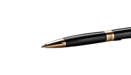 Streamlined Essentials: Close-Up of a Ballpoint Pen on White