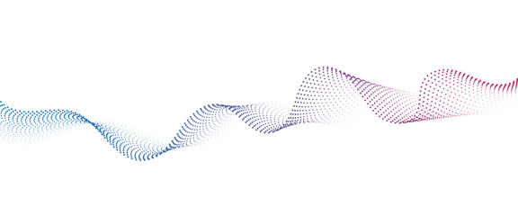 Flowing Dot Wave halftone gradient pattern on transparent background.