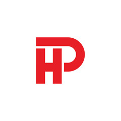 letter hp simple geometric motion logo vector