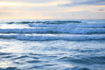 Waves splashing. Ocean waves and esa horizon background. Ocean or sea waves.