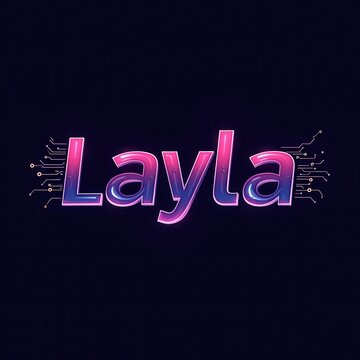 Female name logo, Layla - Pink and Blue Neon Sign