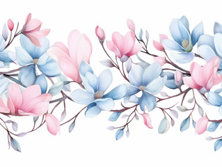 Fototapeta premium watercolor illustration seamless horizontal border