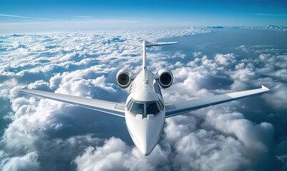 Airplane flying in the sky transportation travel vehicles with modern wing Generate AI