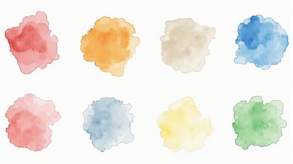 Colorful Watercolor Blotches Illustration - Pastel Spots for Design, Art Projects, and Backgrounds