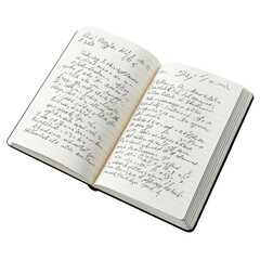 Open notebook with handwritten text. Perfect for education, writing, or journaling concepts.
