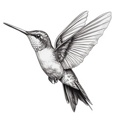 Obraz premium PNG Hummingbird in flight showcasing intricate details