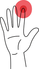 Human Pain In Finger Line Illustration