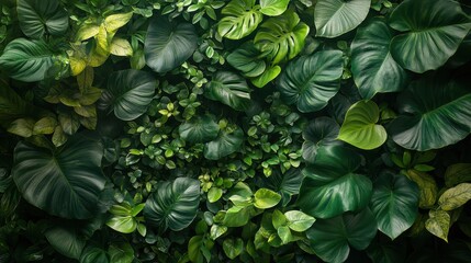 Lush Green Tropical Leaf Background.