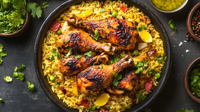 Exotic Middle Eastern Street Food Chicken Mandi Feast