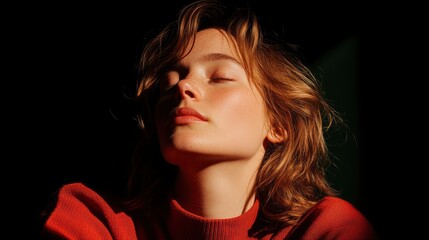 Young Woman Taking A Break From Technology, Finding Peace In Solitude