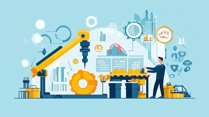 A man is working on a machine with a lot of gears and numbers