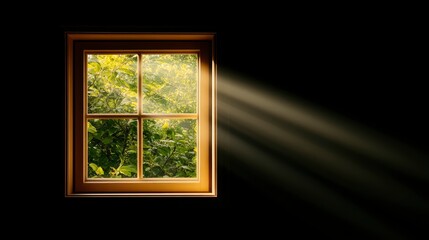 White Window Inside The House, Sunlight Streaming In, Creating A Peaceful Ambiance