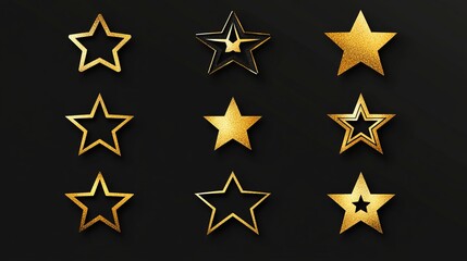 Obraz premium Golden Star Icons Collection