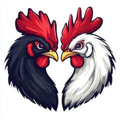 vector chicken fighting logo " ai generator "