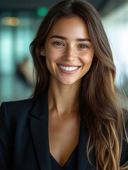 Fototapeta premium Businesswoman Smiling for Corporate Profile