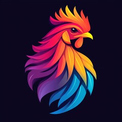 Obraz premium vector colorful chicken logo 