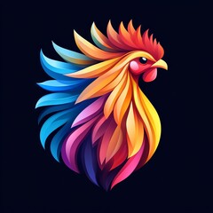 Obraz premium vector colorful chicken logo 