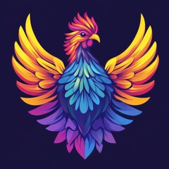 Obraz premium vector colorful chicken logo 