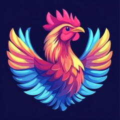Fototapeta premium vector colorful chicken logo 