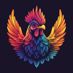Obraz premium vector colorful chicken logo 
