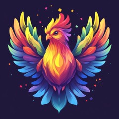 Obraz premium vector colorful chicken logo 