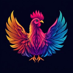 Fototapeta premium vector colorful chicken logo 