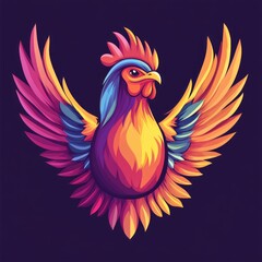 Obraz premium vector colorful chicken logo 
