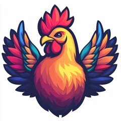 Obraz premium vector colorful chicken logo 