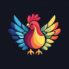 Obraz premium vector colorful chicken logo 