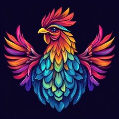 Obraz premium vector colorful chicken logo 
