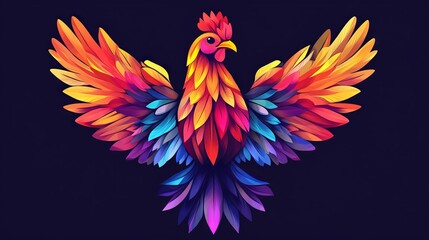Obraz premium vector colorful chicken logo 