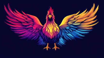 vector colorful chicken logo " ai generator "