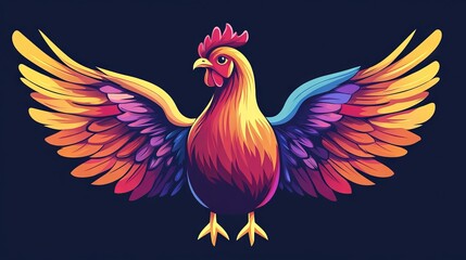 Fototapeta premium vector colorful chicken logo 