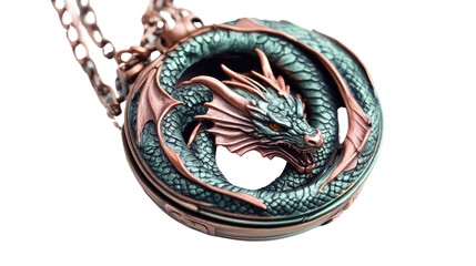 Naklejka premium Dragon medallion transparent background