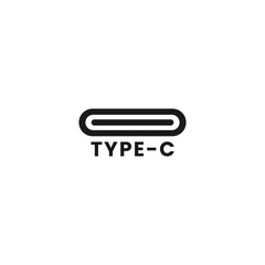 USB Type C icon or USB Type C symbol Vector Isolated. Best USB Type C symbol for websites, product packaging design element, and more.