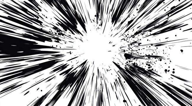 This is a highly dramatic mangastyle explosion effect characterized by energetic lines and dynamic motion, making it perfect for effectively enhancing action scenes and various forms of comic art