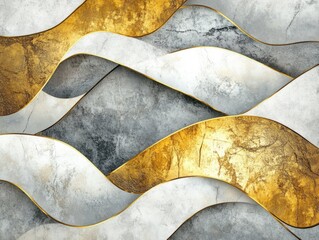 Obraz premium Golden Abstract Swirls on a Textured Background