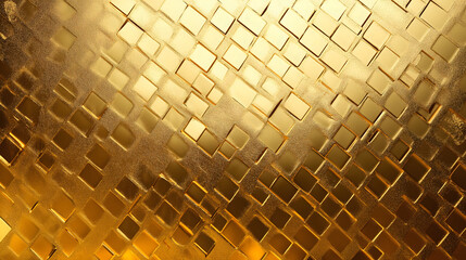 Luxurious gold textured pattern with reflective squares creating a rich