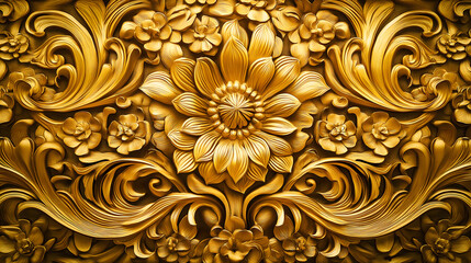 Luxurious golden swirls on a black background, radiating elegance and power
